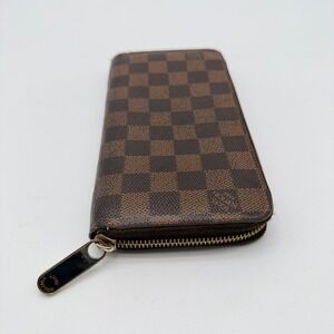 Louis Vuitton Zippy Wallet Damier Ebene Brown Canvas Long Organizer